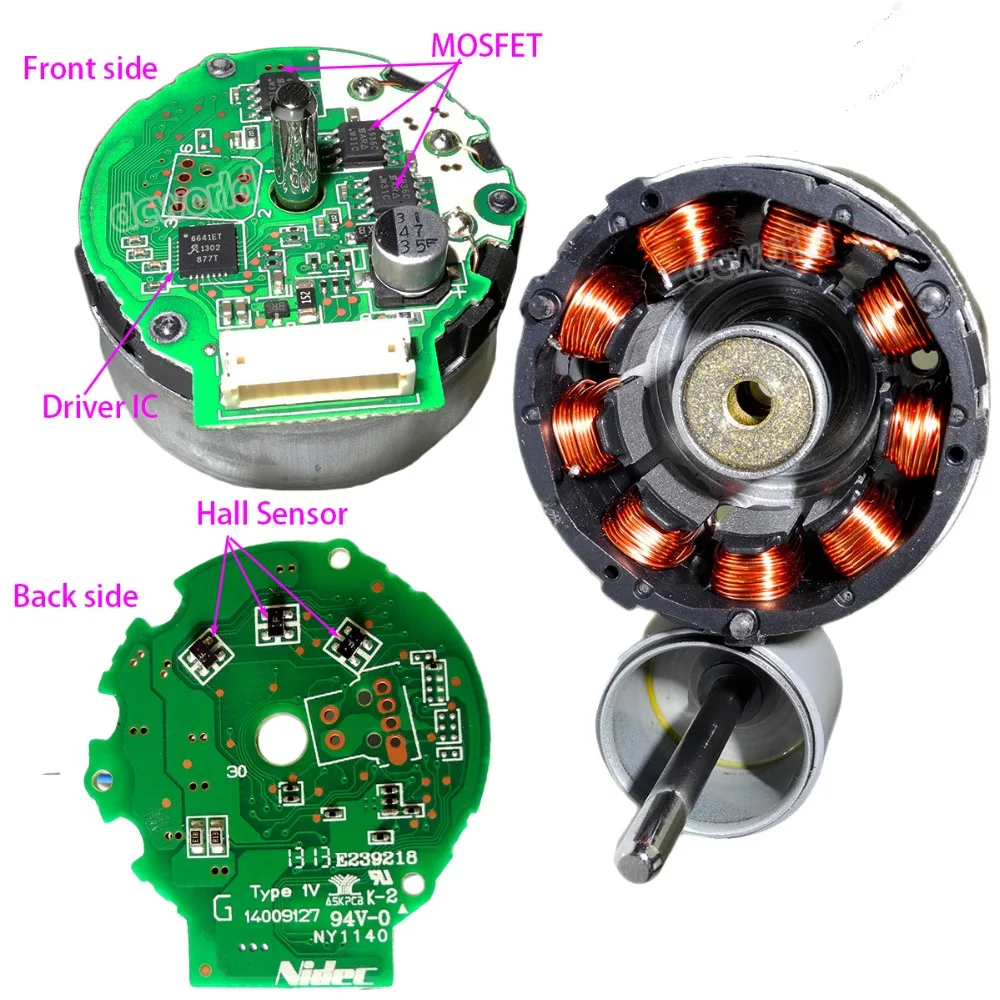 BLDC Nidec 24H677 PWM 12V Brushless Motor CW/CCW Rotation Speed Signal