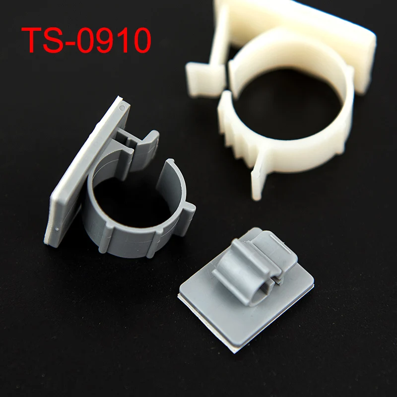 

20pcs TS-0910 24.5x30 24.5*30 10mm Dia Gray Two Stage Adjustable Self Adhesive Network Cable Wire Clip Buckle Fixed Mount Holder
