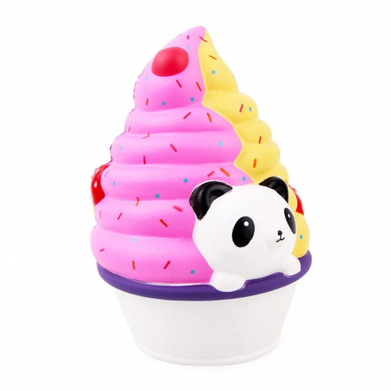 Jumbo Panda Ice Cream Squishy Simulation Slow Rising Soft Bread Scented Squeeze Toy Stress Relief Funny for Kids Gift 12 16CM