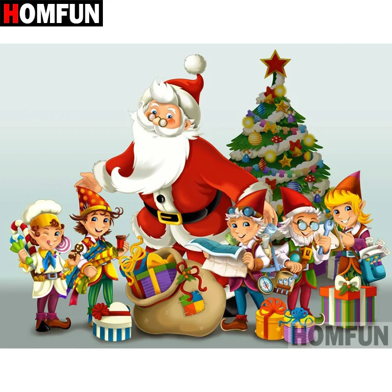 

HOMFUN 5D DIY Diamond Painting Full Square/Round Drill " Santa Claus" Embroidery Cross Stitch gift Home Decor Gift A08586