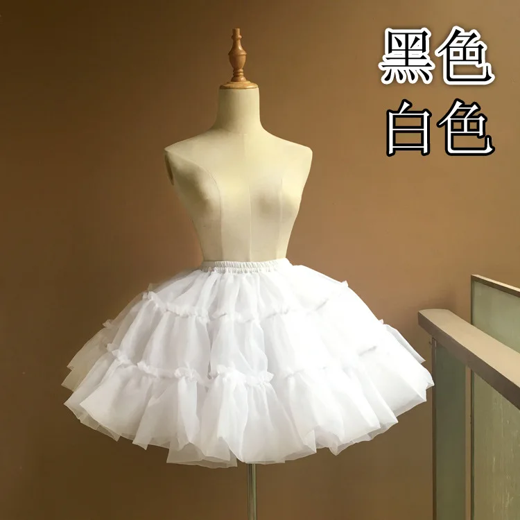 

Ball Gown Underskirt Short Dress Black And white Cosplay Petticoat Bones Lolita Petticoat Ballet Organza Crinoline
