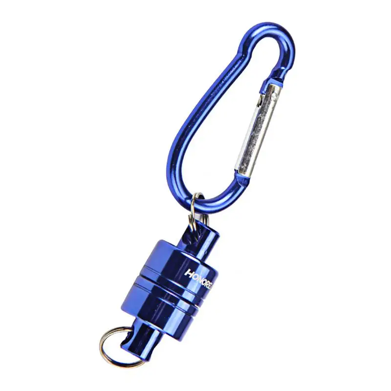 Крепкий Магнитный карабин, портативный, для рыбалки на открытом воздухе, для альпинизма, ремень, алюминиевый карабин с защелкой, d-кольцо, брелок, зажим - Цвет: Blue