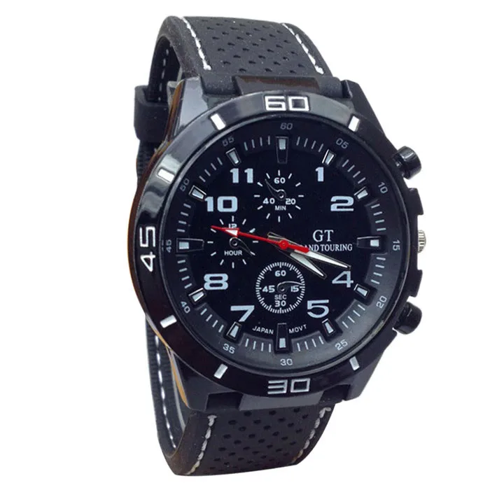 

Watch Quartz Men Military Watches Sport Wristwatch Silicone Fashion Hours#N7032016