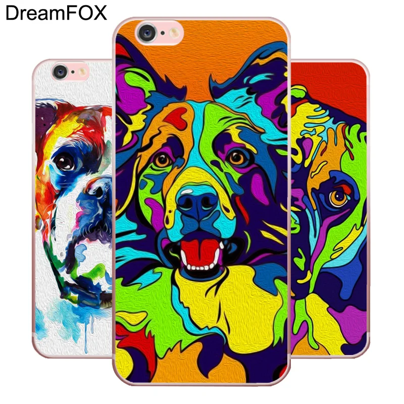 DREAMFOX N015 собака искусство Мягкий ТПУ силиконовый чехол для Apple iPhone XR XS Max 8X7 6 S Plus 5 5S