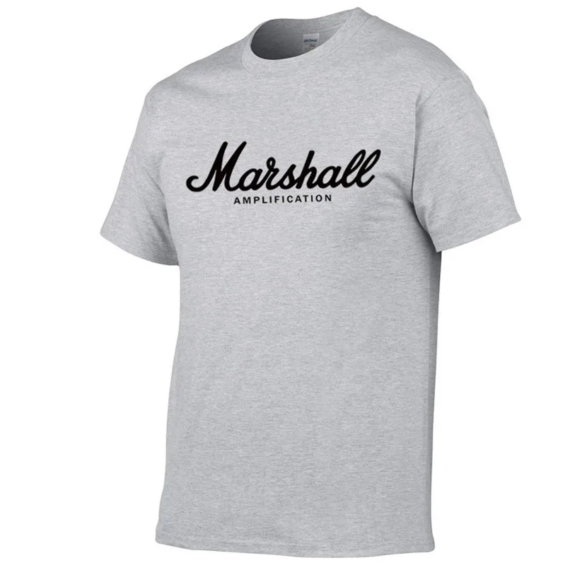 hot sale summer cotton Marshall t shirt men short sleeves tee hip hop T-shirt streetwear Boy/girl Tshirt XXS-2XL - Цвет: Light grey-Black