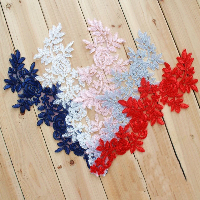 Buy 4 Pieces/lot Colors Large Lace Applique Sewing