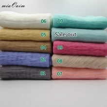 5 Цвета/Lot новорожденных Детское одеяло 50*45 см Пушистый шерстяного фетра флис реального Чистая шерсть наполнитель корзины писака реквизит для фотографии новорожденных