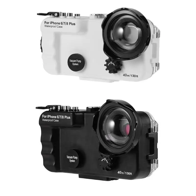 40m/130ft Underwater Camera Waterproof Diving Case for iPhone 6 7 8 Plus X Waterproof Cover For iPhone X 8 7 Swimming Cases