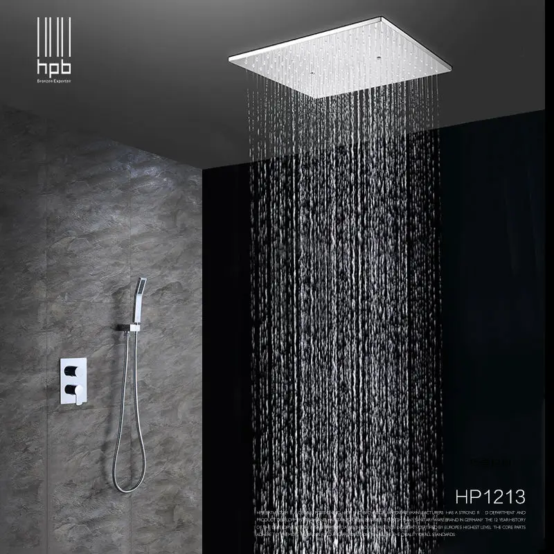 Us 37 2 Hpb Brass Bathroom Hot And Cold Water Mixer Ceiling Mounted Shower Head Bath Rain Shower Set Faucet Torneira Banheiro Hp1213 In Shower