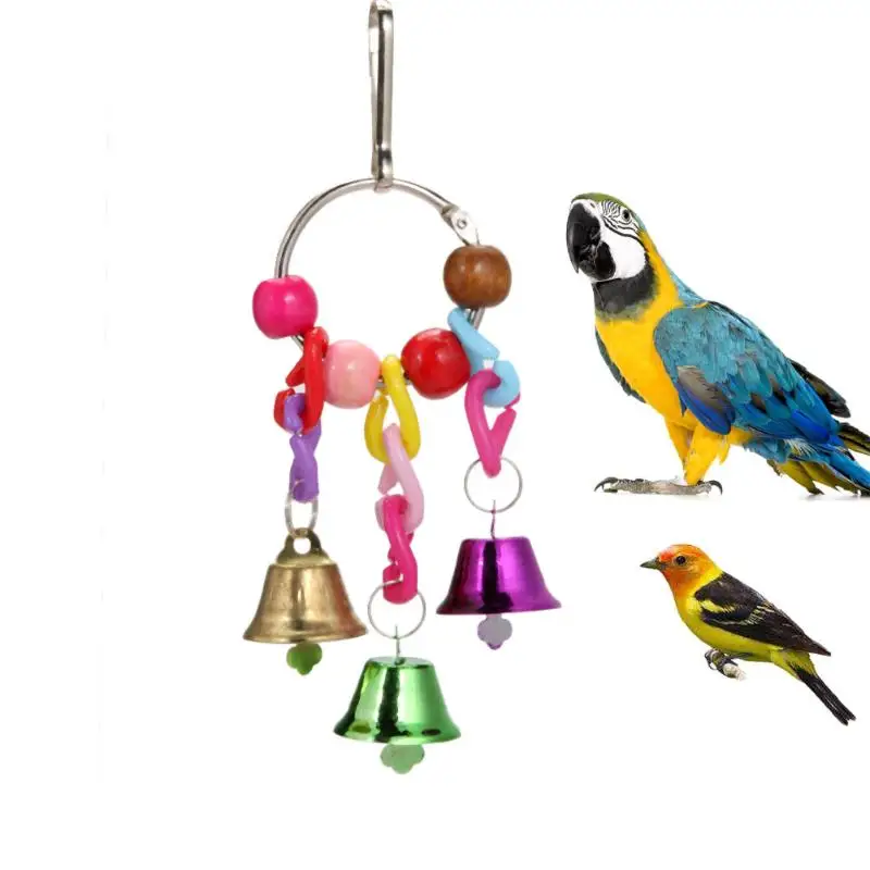 

Parrot Bird Toys Acrylic Hanging Bell Cage Toys for Parrots Cockatiel Parakeet Pet Bird Climb Chewing Parrot Products