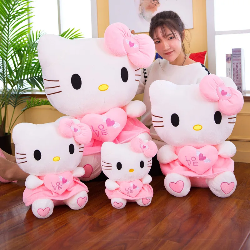 11 дюймов Kawaii Cat hello kitty плюшевые куклы мягкие животные игрушки подушка с сердцем для детей Детские вечерние подарок на день рождения