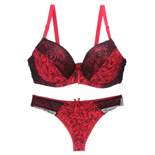 D DD E DDD Cup Bra and Panty Sets Sexy Secret Paisley Underwear Women's ...