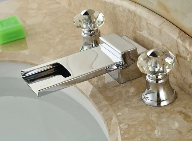 crystal faucet bathroom sink chrome