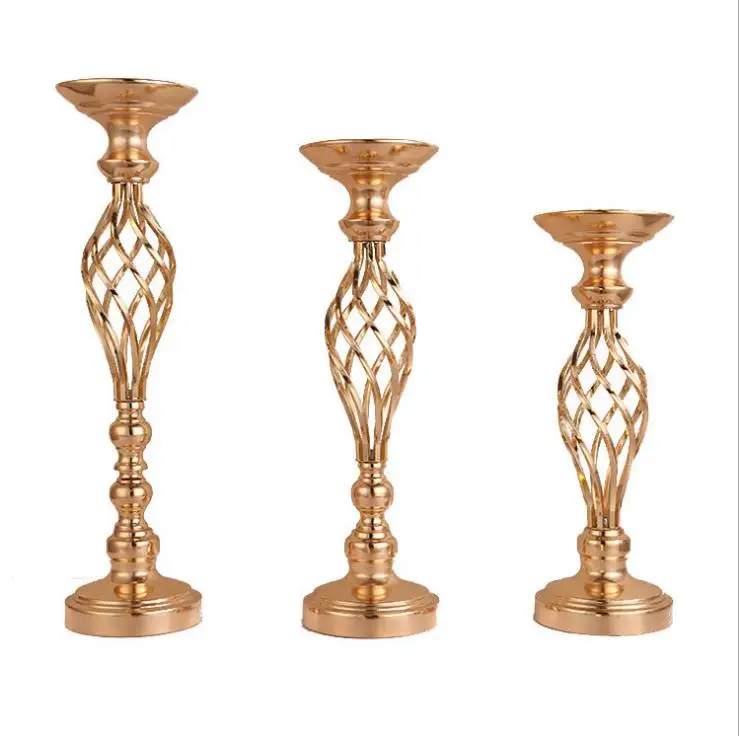 1PCS Flowers Vases Candle Holders Road Lead Table Centerpiece Metal
