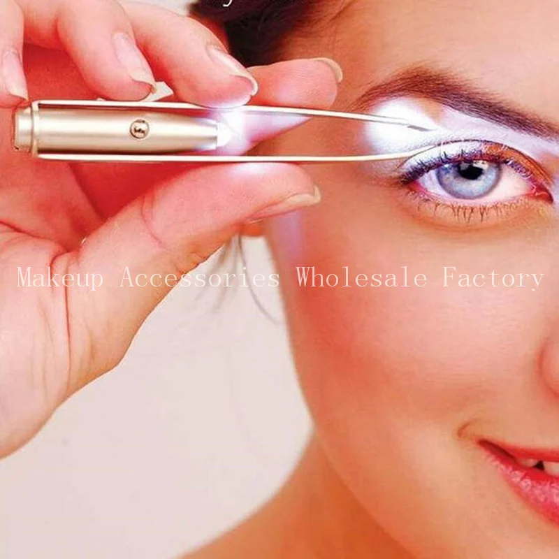 

10pcs Make Up Led Light Eyelash Eyebrow Tweezers Hair Removal Tweezer Face Hair Remover Stainless Steel Eyebrow Tool