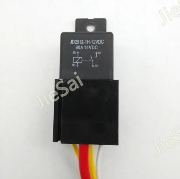 

Black 4 pin 80A 12V relay and relay socket with wire for motorcycle accessories and auto spare parts