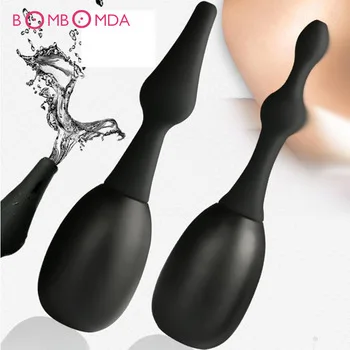 Safe Soft Silicone Enema Anal Shower Cleaning Enemator Anus Butt Plug Anal Cleaner Water Nozzle Plug Cleanling Vaginal Sex Toys