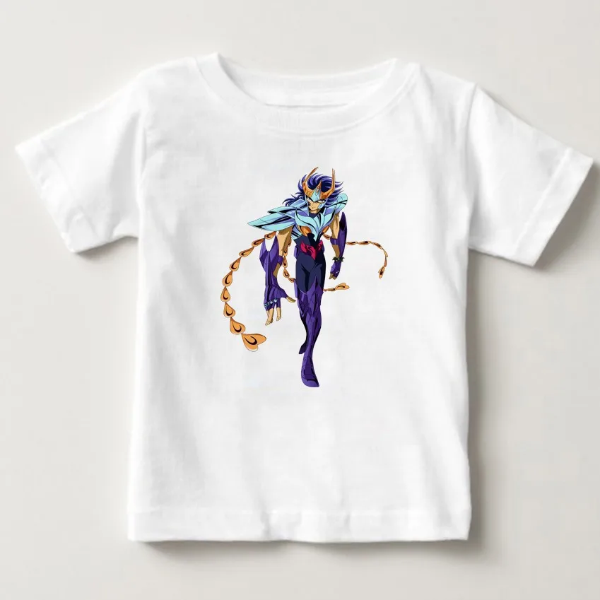 White childreT-shirt Г. детская футболка Золотая Сейя аниме забавная Футболка с принтом Мужская футболка с короткими рукавами с героями мультфильмов летняя футболка для мальчиков - Цвет: White childreT-shirt