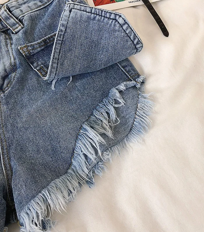 L & Y летние джинсовые шорты Hot Short 2019 Новые поступления Леди пикантные Модные Нерегулярные необработанные края двойной джинсовые шорты с