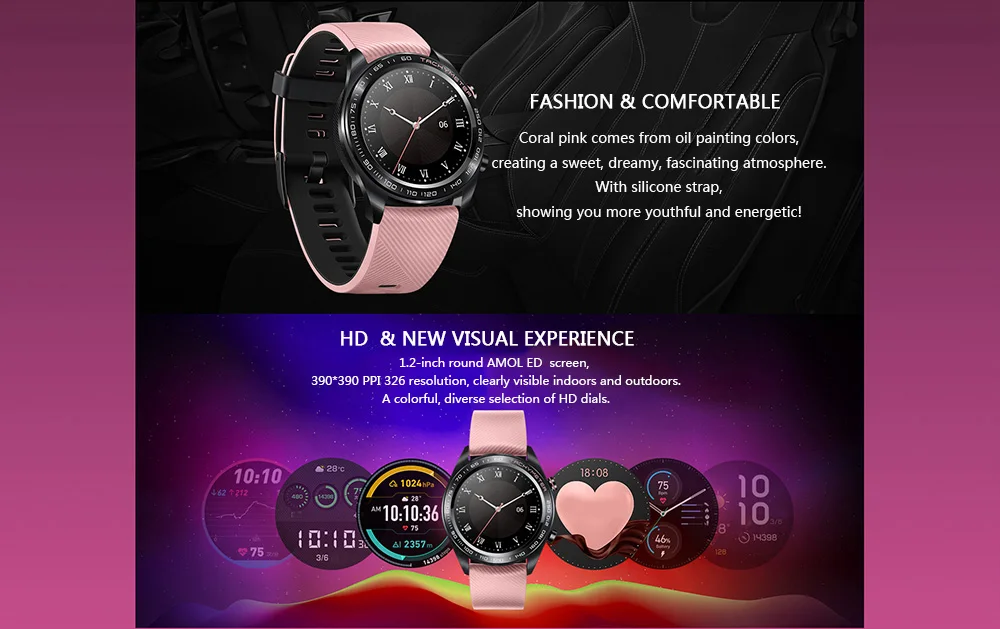 Honor Watch Dream, умные часы, 1,2 дюйма, AMOLED, цветной экран, gps, в реальном времени, пульсометр, давление, управление сном, несколько видов спорта