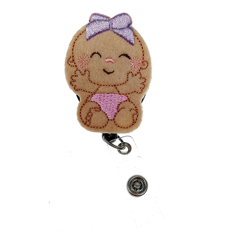

10pcs or 20pcs/lot Peds Nurse Nicu Retractable Badge Reel Cute Felt ID Badge Holder Labor and Delivery Nurse Gift