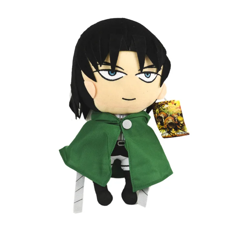 

6Style Anime Attack on Titan Printed Plush Stuffed Cartoon Mikasa Ackerman Eren Jaeger Kawaii Baby Bedroom 30cm Lovely Toy Doll