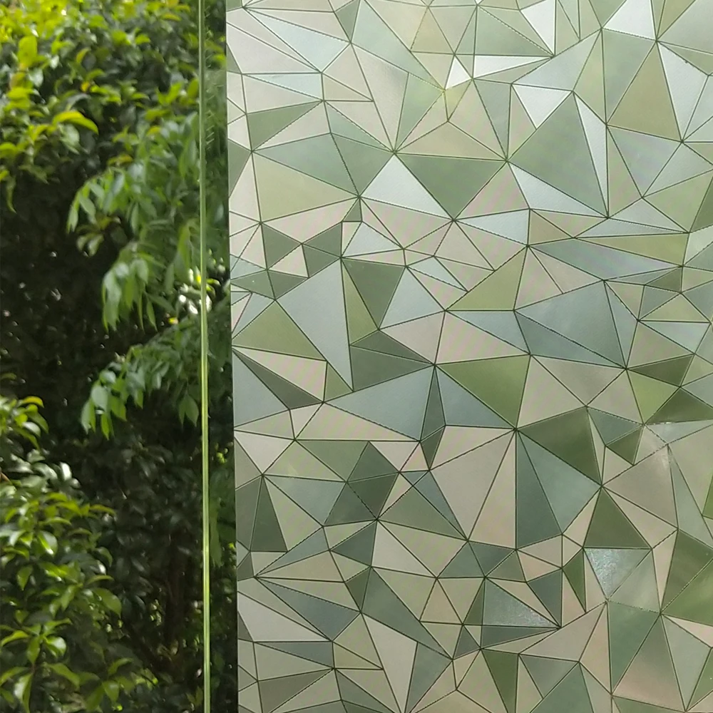 

WXSHSH 3D Cut Glass Effect No Glue Static Cling Privacy Glass Privacy Static Window Films Anti UV Window Decal 30x100 cm