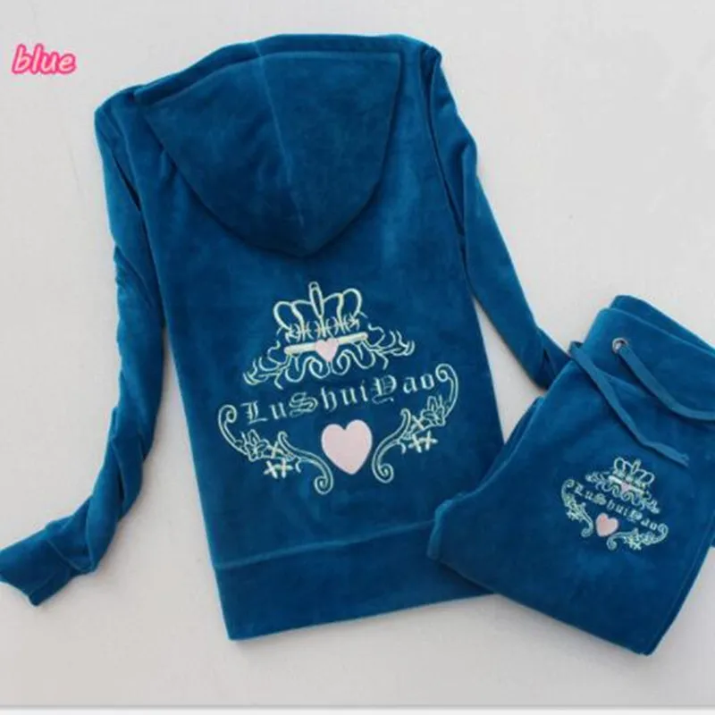 

Velvet suit Spring / Fall / 2018 Women'S Brand Velvet Fabric Tracksuits Velor Suit Women Hoodies And Pants Large size XXL