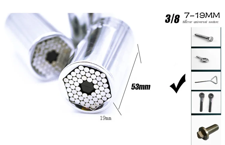Пегасик 7-19 мм 3/8 дрель розетка многофункциональный ручной ремонтный набор инструментов слесарный шуруповерт Ключ адаптер Универсальный рукав