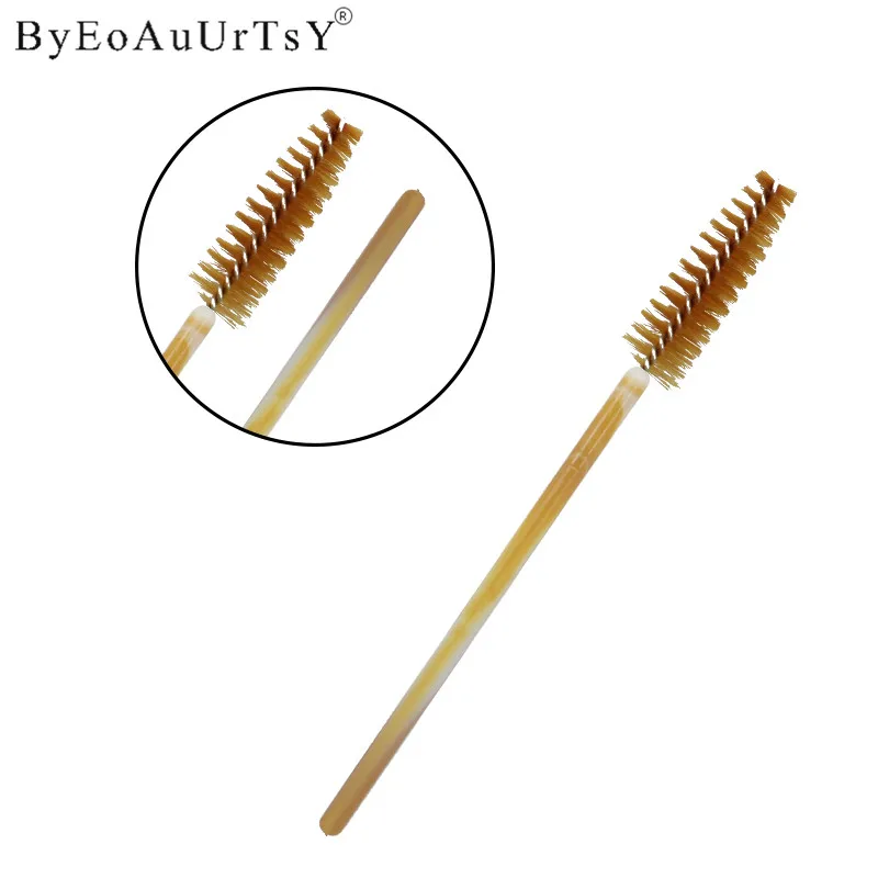 Одноразовая кисть для ресниц палочка кисти для бровей ресницы Spoolie Eye Lash Wands Spooly Аппликатор макияж наборы 100 упаковка - Handle Color: C-Brown