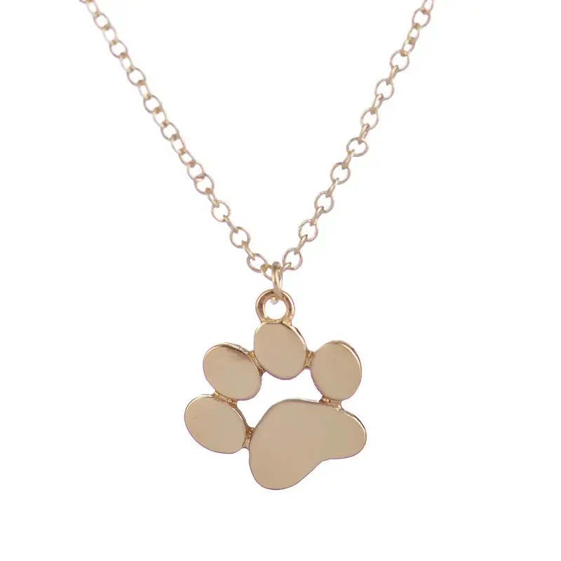 Oly2u милая собака Paw Print Серьги для Для женщин Кот и собака paw Серьги-гвоздики часть подарки ED124 - Окраска металла: gold necklace