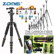 

ZOMEI Q666C Carbon Fiber Tripod Lightweight Travel Stand Camera Accessories 360 Ball Head for Canon Sony Nikon Samsung DSLR Para