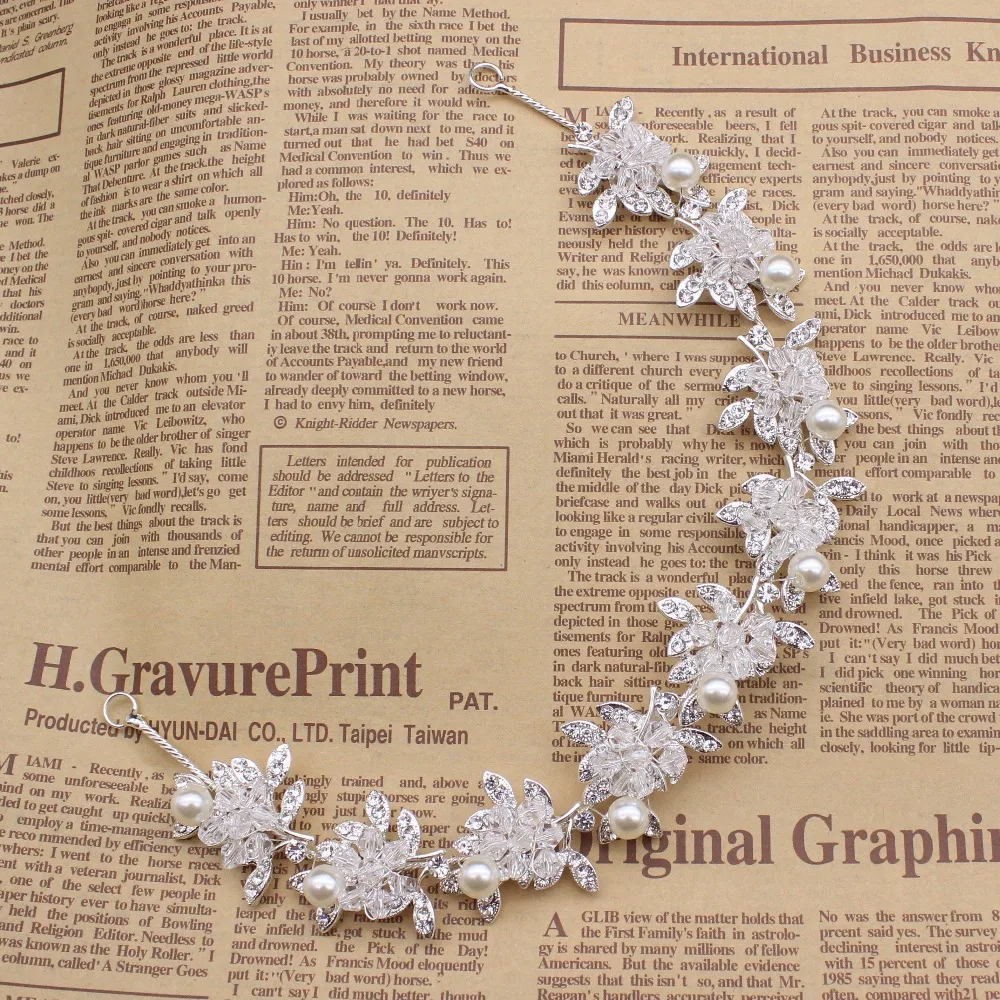

Handmade Silver Crystal Beads Wedding Bridal Tiara Bride headbands Women Prom Hair Ornaments Wedding Head Jewelry Accessories