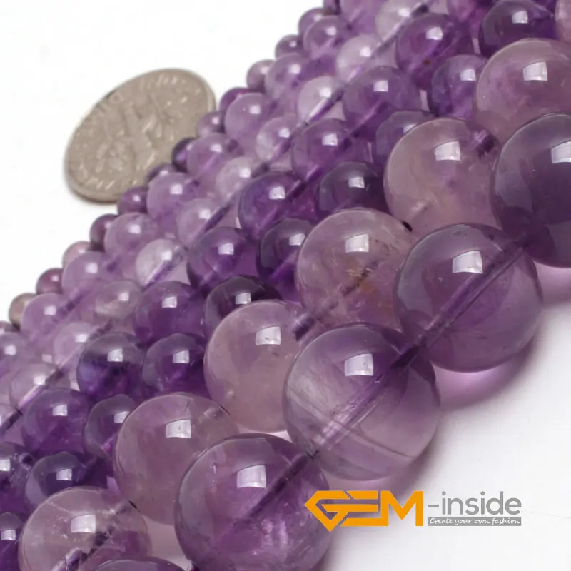 

Round Light Purple Amethysts Beads Natural Stone Beads DIY Loose Beads For Jewelry Making Strand 15 Inches Wholesale !