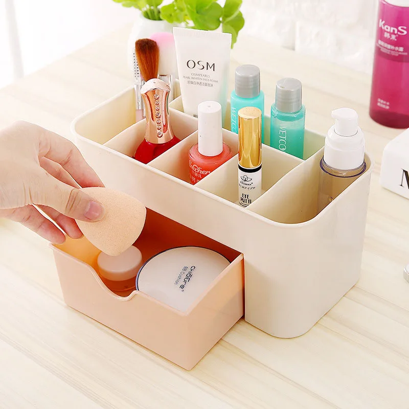 

1 Pcs Makeup Organizer Portable Plastic 6 Grids Storage Box Lipstick Holder Organizador Nail Polish Display Stand 2019 Hot