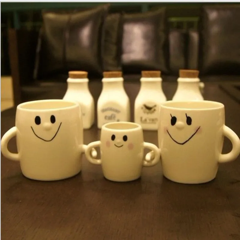3pcs Family mug mug a family of three parent child couple cups creative