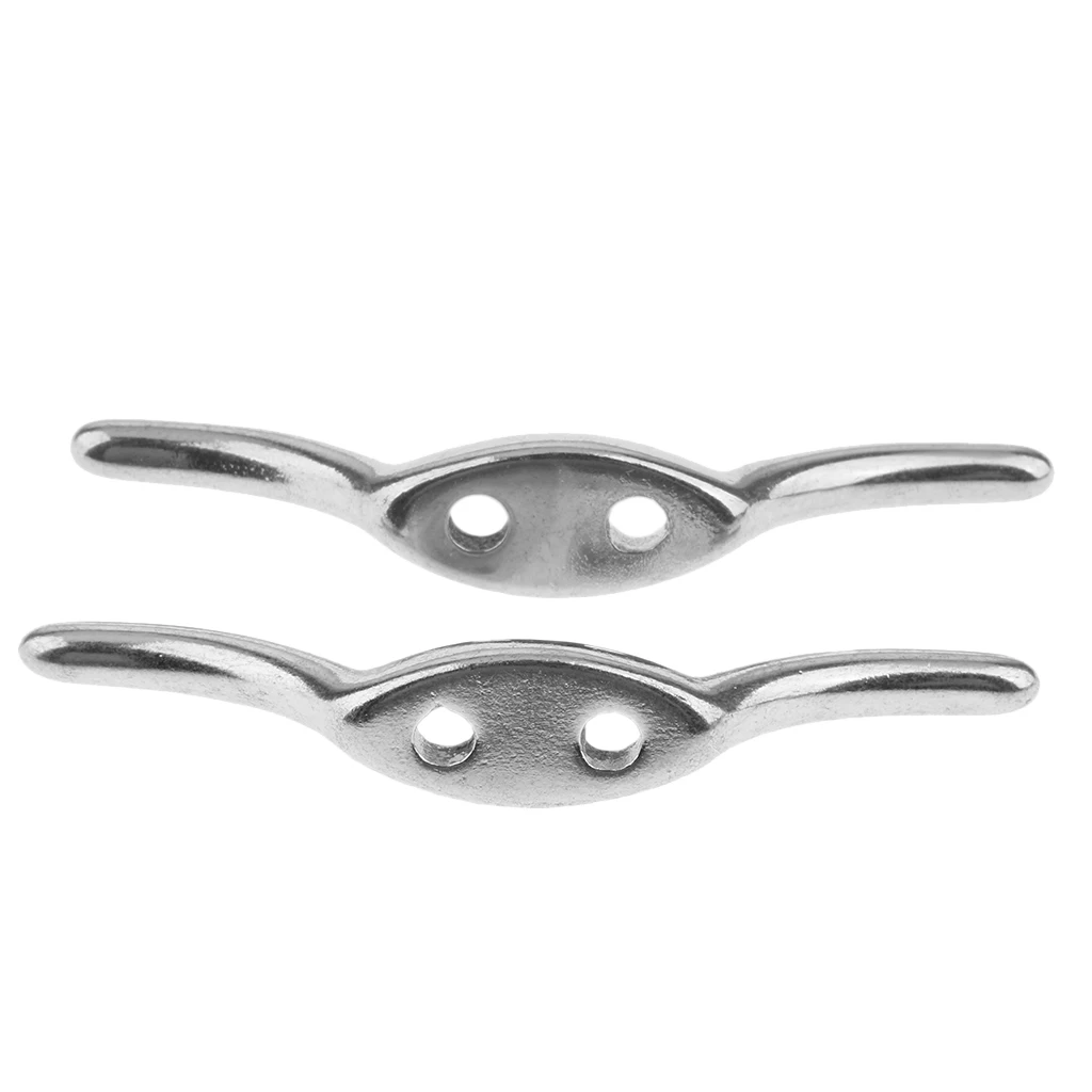 2Pcs Rope Cleat Stainless Steel Cleat Deck Mooring Marine Line Flag Anchor for Sailing Motor Boating Applications Anti-rust 67mm