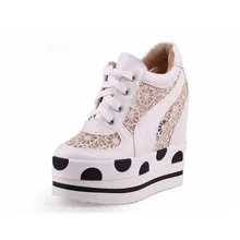 Новые модные женские летние дышащие повседневные туфли из овечьей кожи на очень высокой платформе со шнуровкой обувь на толстой подошве со скрытой танкеткой и шнуровкой