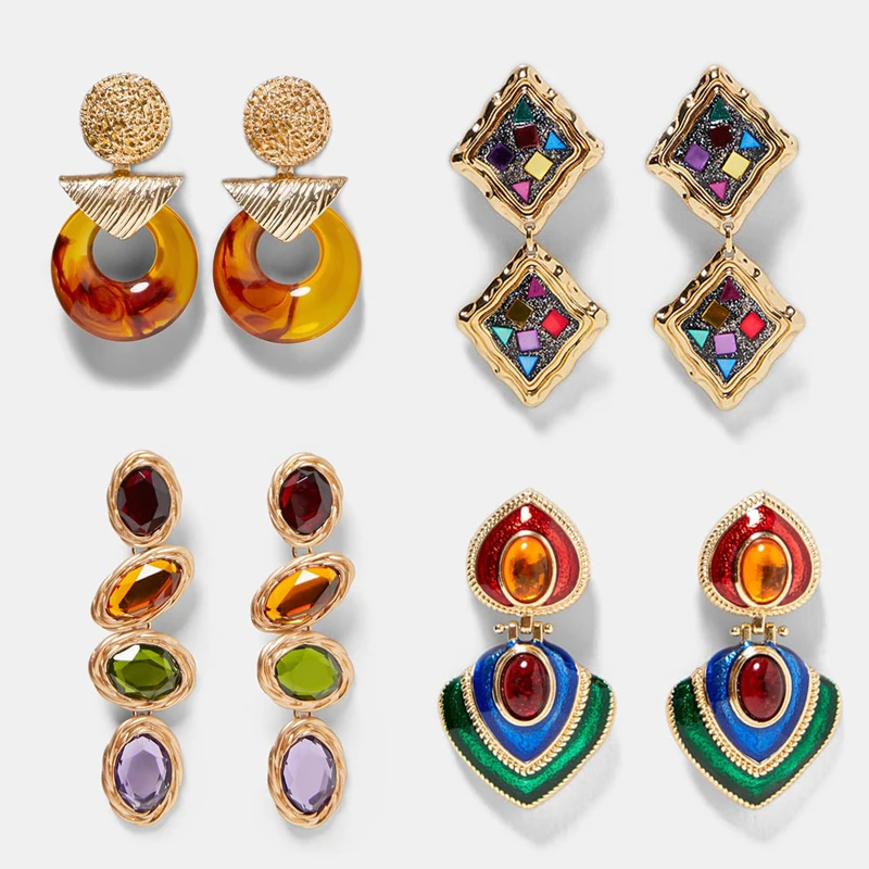 

LEADERBEADS ZA Charm Statement Drop Dangle Earrings For Women Bohemian Wedding Party Gift Jewelry Female Trendy Earrings