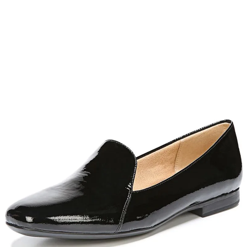 Spring Autumn Black Round Toe Flat Loafers Woman Large Size 11 12 16 For Ladies Office Footwear Soft Shoes Fashion Mature