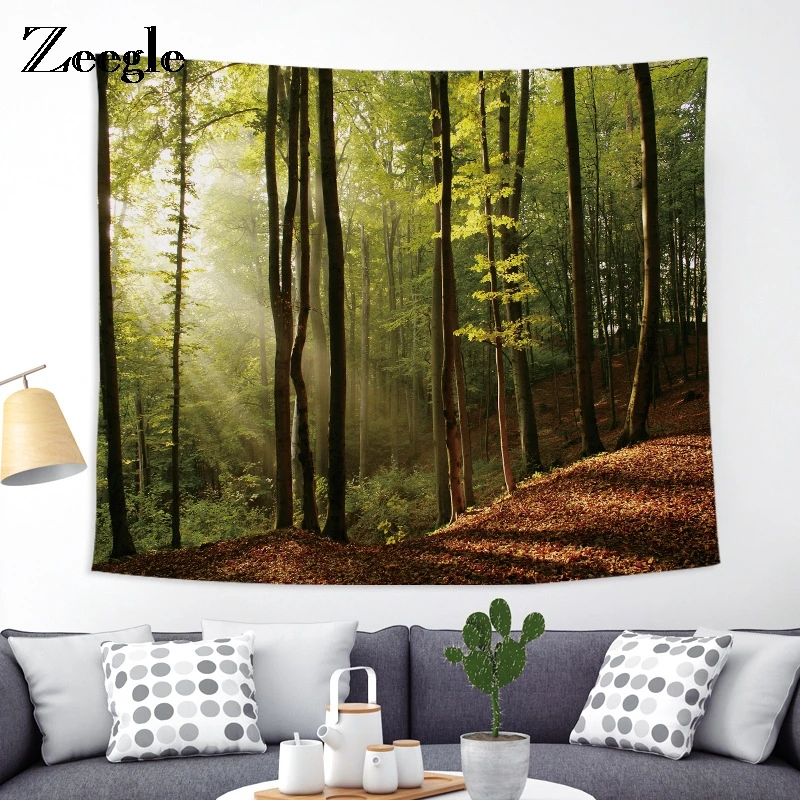 

Zeegle Tapestry Forest Pattern Decor Wall Carpet Wall Hanging Beach Towel Table Cover Home Decor Blanket
