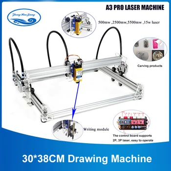 

15W Laser DIY Handwriting Machine 30*38CM Drawing Machine Lettering Robot Kit A3 Mini Laser Engraving Machine Wood Router