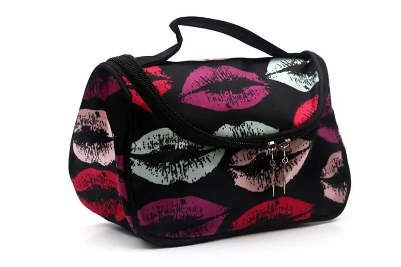 ماكياج حقيبة أدوات النقاط نمط التجميل حقيبة مع أعلى مقبض قماش التجميل حقيبة التخزين السفر المنظم حقائب للزينة