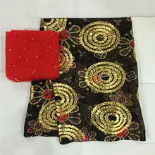 Африканская мягкая шелковая ткань для одежды аккуратная вышивка на золотистом и фиолетовом сатиновом материале с швейцарской вуалью кружевная ткань LXE030501