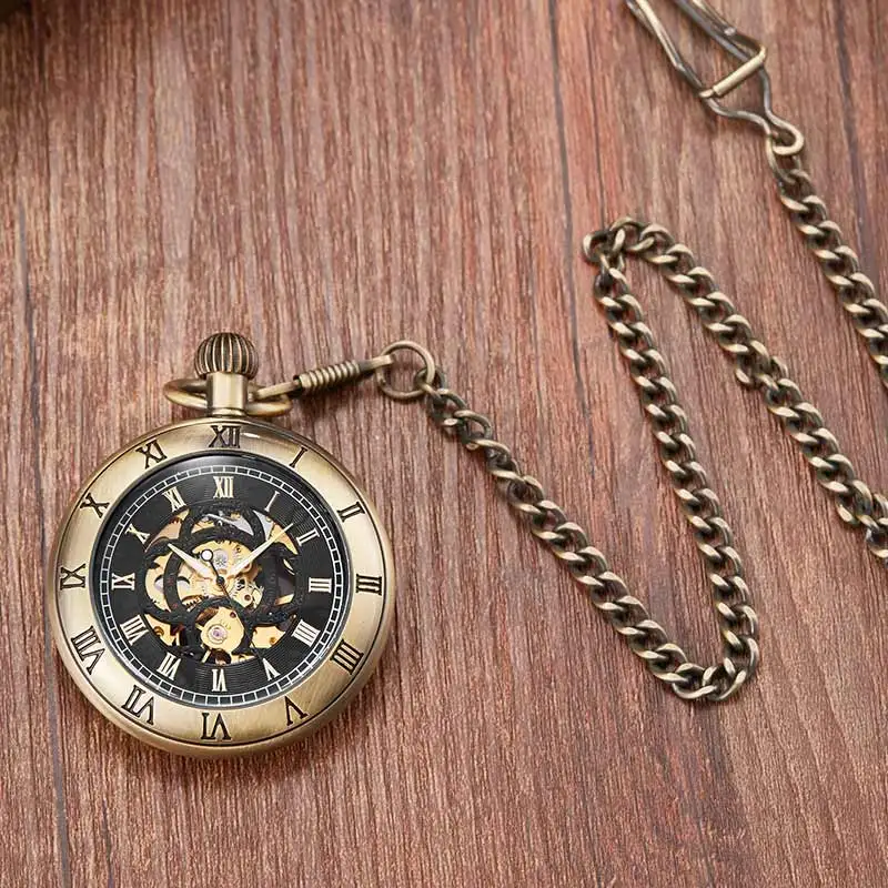 retro relógios de bolso mecânico com corrente