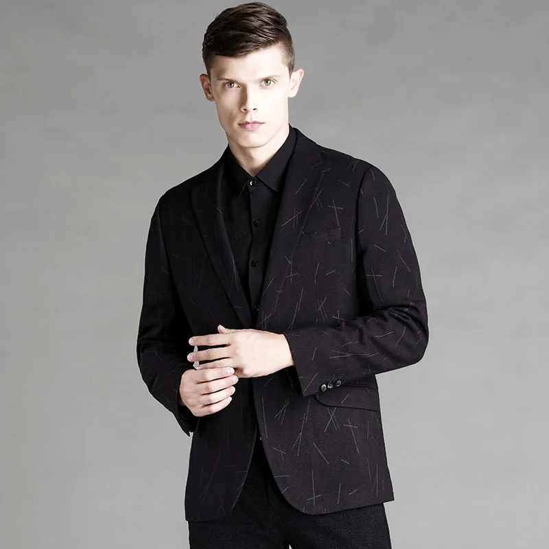 Осенний Повседневный модный костюм куртка Стильный тонкий человек ...