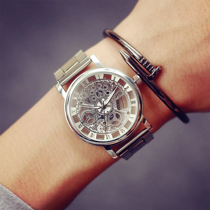 New Brand Watch Luxury Fashion Casual Stainless Steel Men Skeleton Watch Women Dress Wristwatch Steel Quartz Hollow Watches Men New Brand Watch Luxury Fashion Casual Stainless Steel Men Skeleton Watch Women Dress Wristwatch Steel Quartz Hollow Watches Men