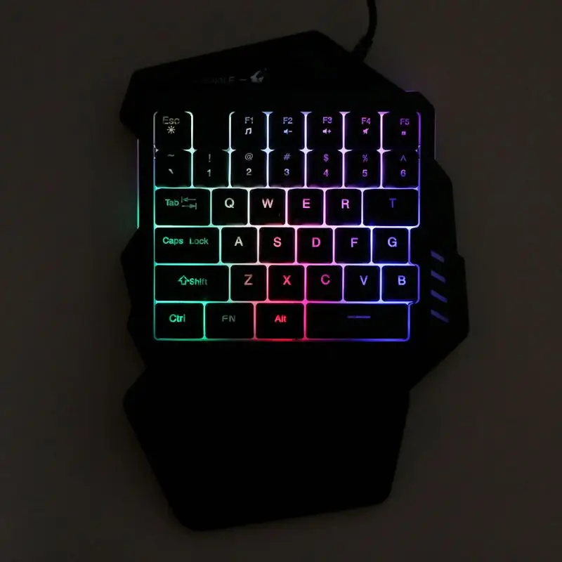 Игровая клавиатура механическая клавиатура с одной рукой USB Водонепроницаемый эргономичный портативный IBM ПК светодиодный светильник