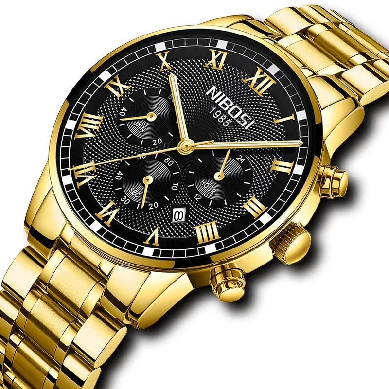 

NIBOSI Watch Quartz Watches Men 2018 New Luxury Brand Gold Clock Man Fashion Mens Sport Watches Men Waterproof Relogio Masculino