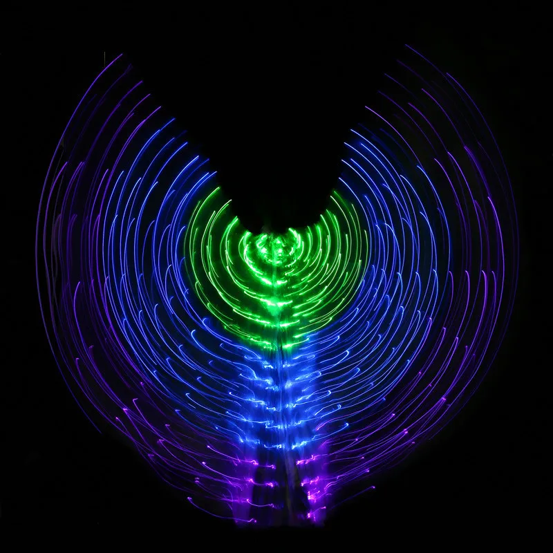2018 Colorful Belly Dance Performance Costume LED Wings Dance Accessories Girls LED Wings Costume LED Butterfly Wings With Stick